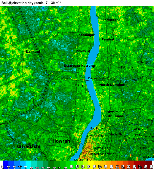 Zoom OUT 2x Bāli, India elevation map