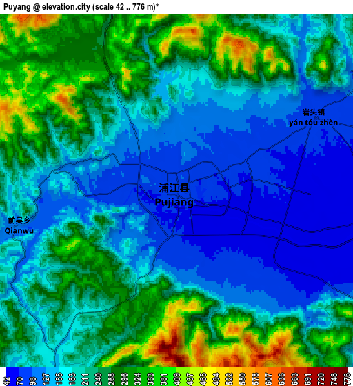Zoom OUT 2x Puyang, China elevation map