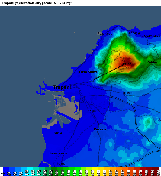 Zoom OUT 2x Trapani, Italy elevation map