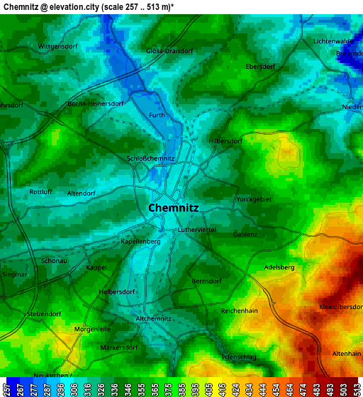 Zoom OUT 2x Chemnitz, Germany elevation map