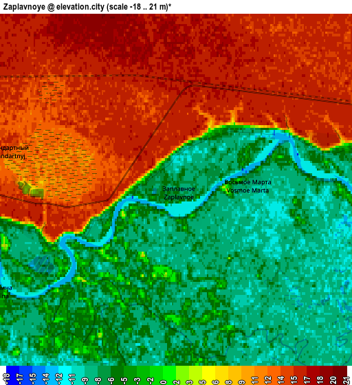 Zoom OUT 2x Zaplavnoye, Russia elevation map