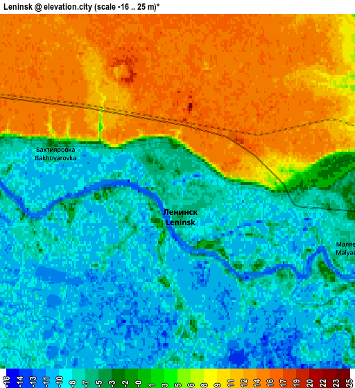 Zoom OUT 2x Leninsk, Russia elevation map