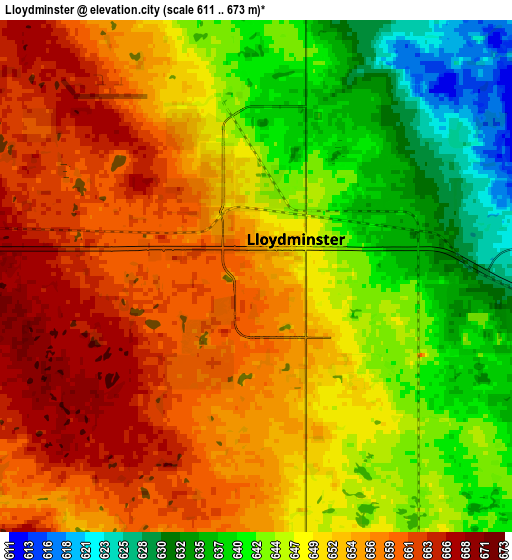 Zoom OUT 2x Lloydminster, Canada elevation map