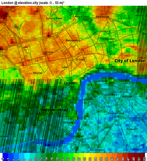 London elevation map