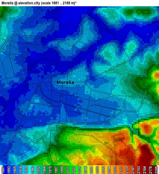 Morelia elevation map