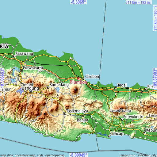 Topographic map of Plumbon