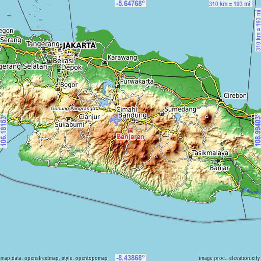 Topographic map of Banjaran