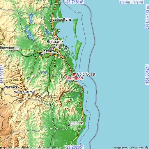 Topographic map of Southport