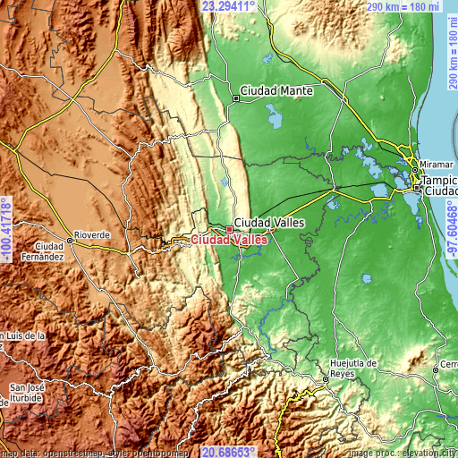 Topographic map of Ciudad Valles