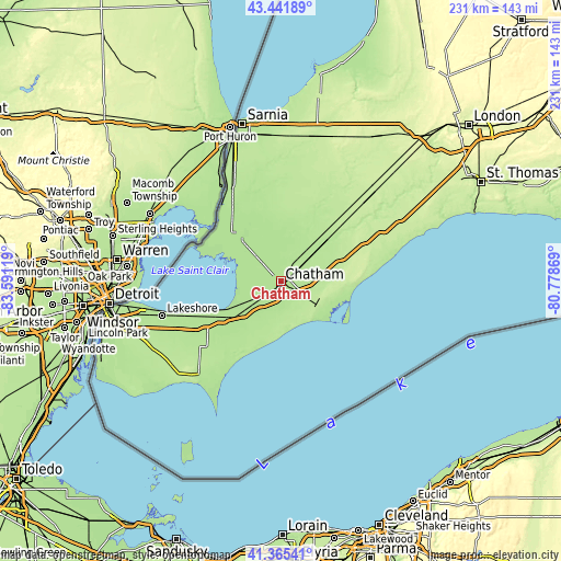Topographic map of Chatham