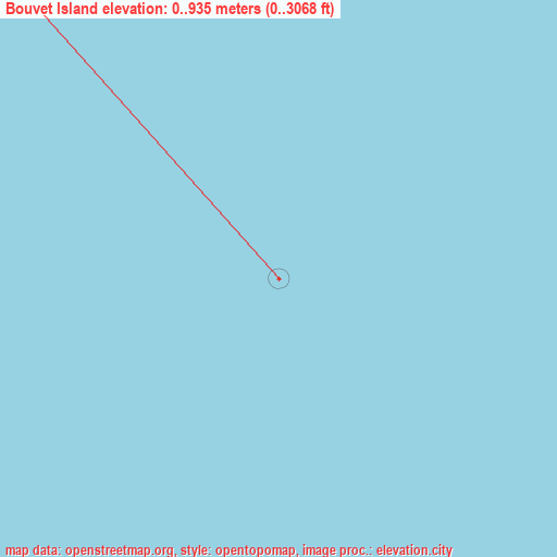 Bouvet Island on topographic map