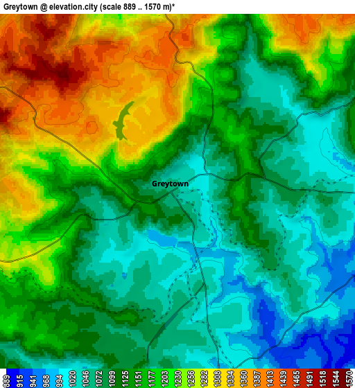 Zoom OUT 2x Greytown, South Africa elevation map