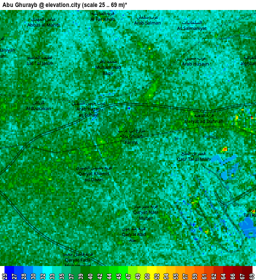 Zoom OUT 2x Abū Ghurayb, Iraq elevation map
