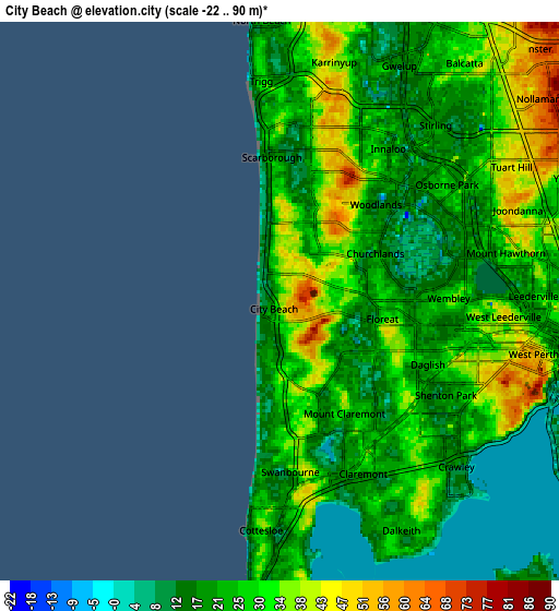 Zoom OUT 2x City Beach, Australia elevation map