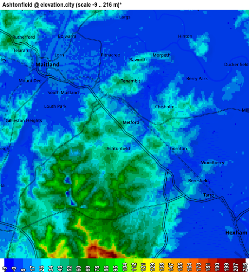 Zoom OUT 2x Ashtonfield, Australia elevation map