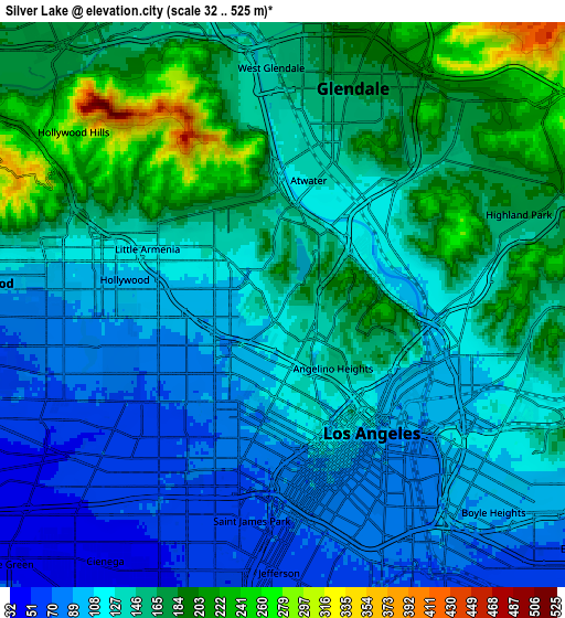 Zoom OUT 2x Silver Lake, United States elevation map