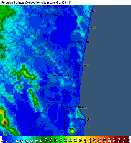 Zoom OUT 2x Peregian Springs, Australia elevation map