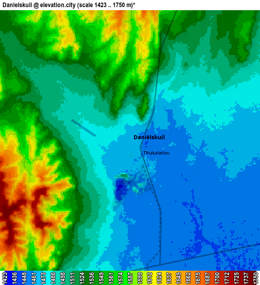 Zoom OUT 2x Daniëlskuil, South Africa elevation map