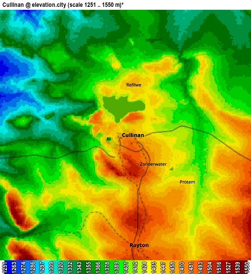 Zoom OUT 2x Cullinan, South Africa elevation map