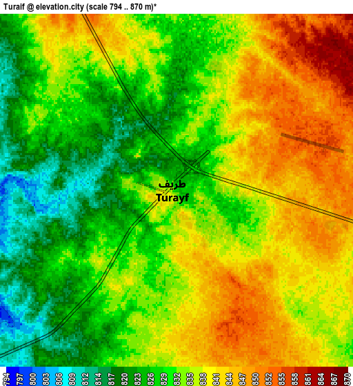 Zoom OUT 2x Turaif, Saudi Arabia elevation map