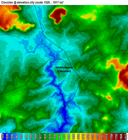 Zoom OUT 2x Clocolan, South Africa elevation map