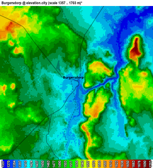 Zoom OUT 2x Burgersdorp, South Africa elevation map