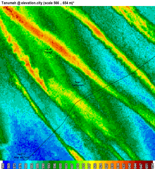 Zoom OUT 2x Tanūmah, Saudi Arabia elevation map