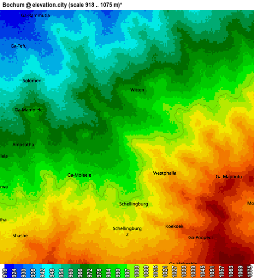 Zoom OUT 2x Bochum, South Africa elevation map