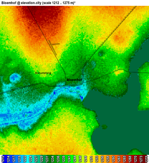 Zoom OUT 2x Bloemhof, South Africa elevation map