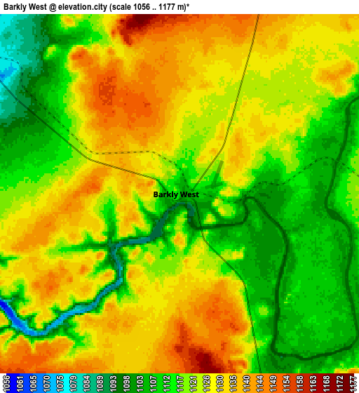 Zoom OUT 2x Barkly West, South Africa elevation map