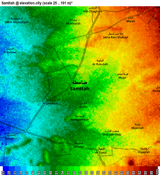 Zoom OUT 2x Şāmitah, Saudi Arabia elevation map