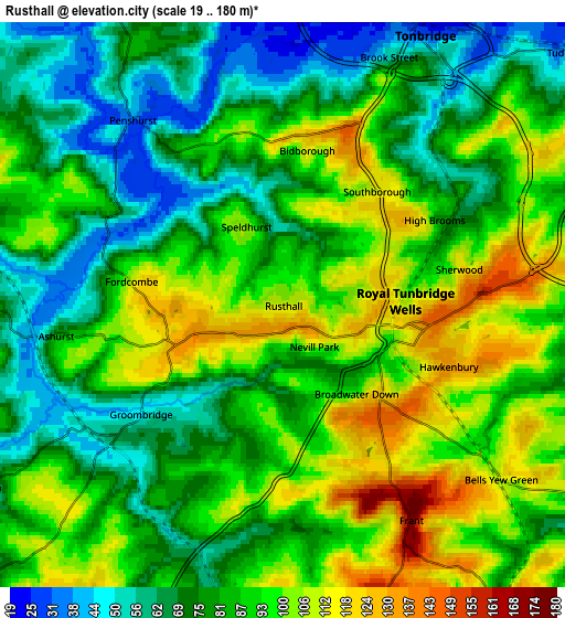 Zoom OUT 2x Rusthall, United Kingdom elevation map