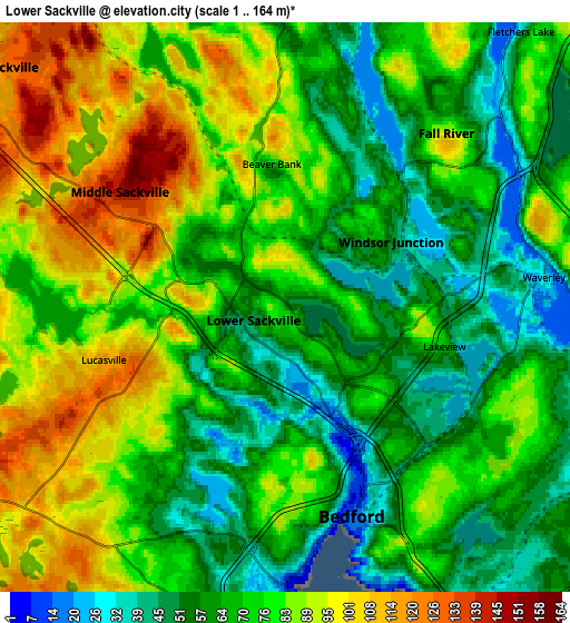 Zoom OUT 2x Lower Sackville, Canada elevation map