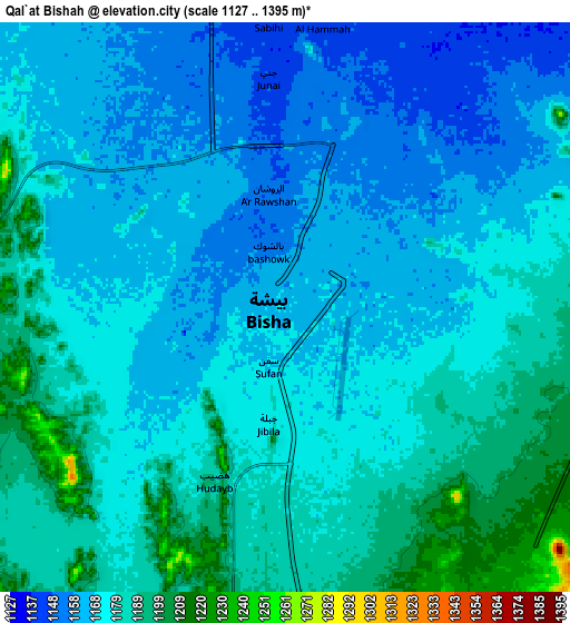 Zoom OUT 2x Qal‘at Bīshah, Saudi Arabia elevation map