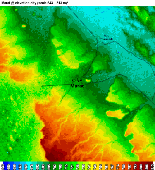 Zoom OUT 2x Marāt, Saudi Arabia elevation map