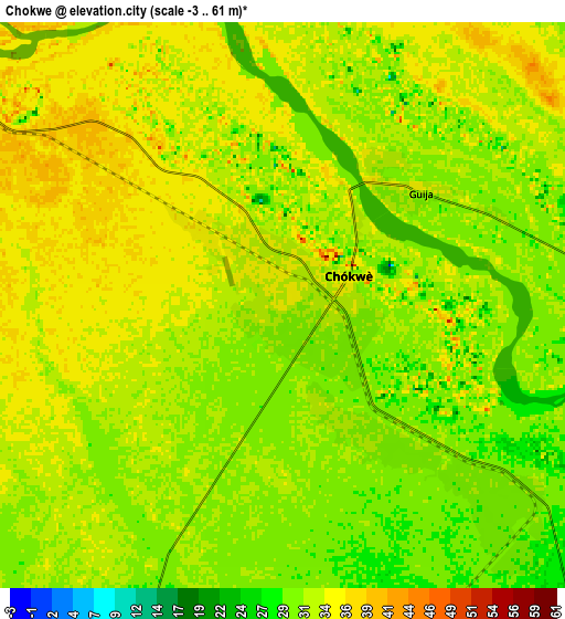 Zoom OUT 2x Chokwé, Mozambique elevation map