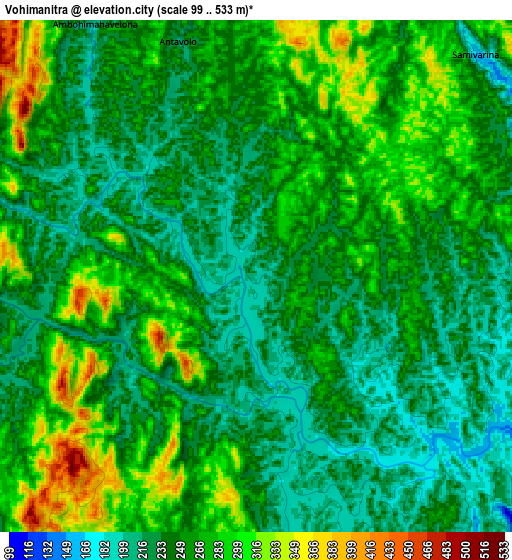 Zoom OUT 2x Vohimanitra, Madagascar elevation map