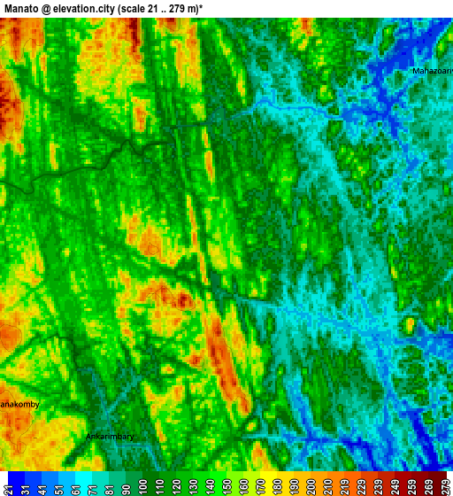 Zoom OUT 2x Manato, Madagascar elevation map