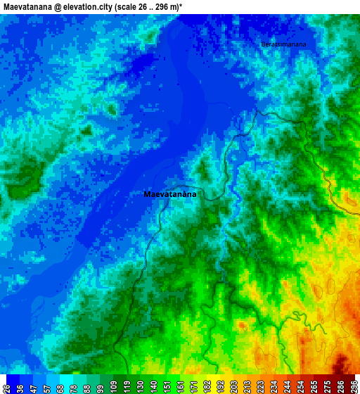 Zoom OUT 2x Maevatanana, Madagascar elevation map