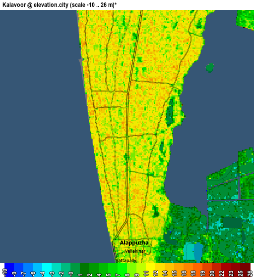 Zoom OUT 2x Kalavoor, India elevation map