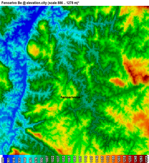 Zoom OUT 2x Fenoarivo Be, Madagascar elevation map