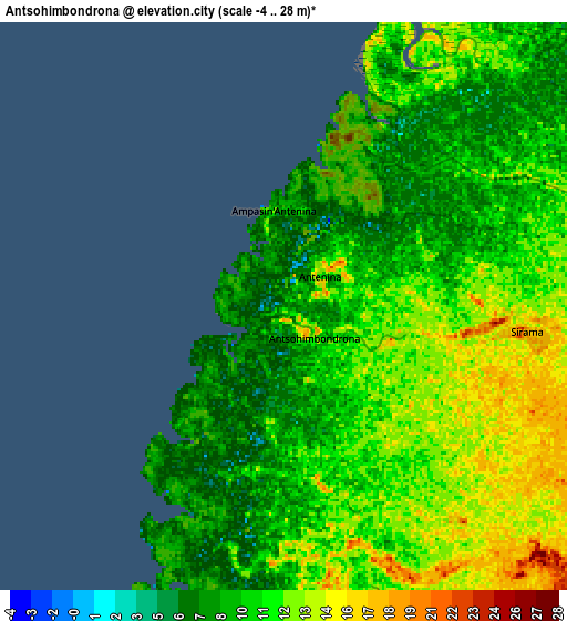 Zoom OUT 2x Antsohimbondrona, Madagascar elevation map