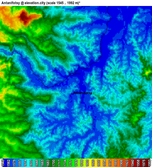 Zoom OUT 2x Antanifotsy, Madagascar elevation map