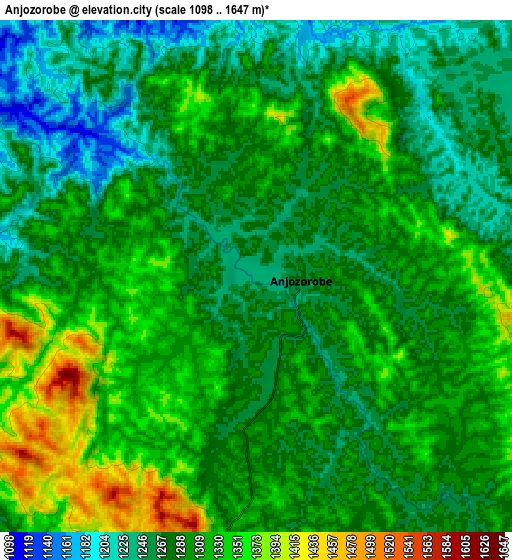 Zoom OUT 2x Anjozorobe, Madagascar elevation map