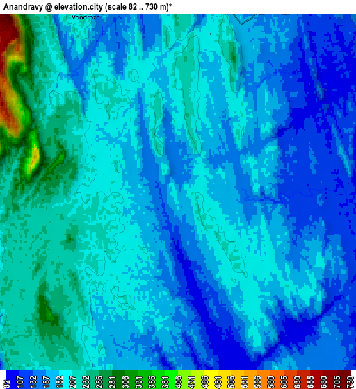 Zoom OUT 2x Anandravy, Madagascar elevation map