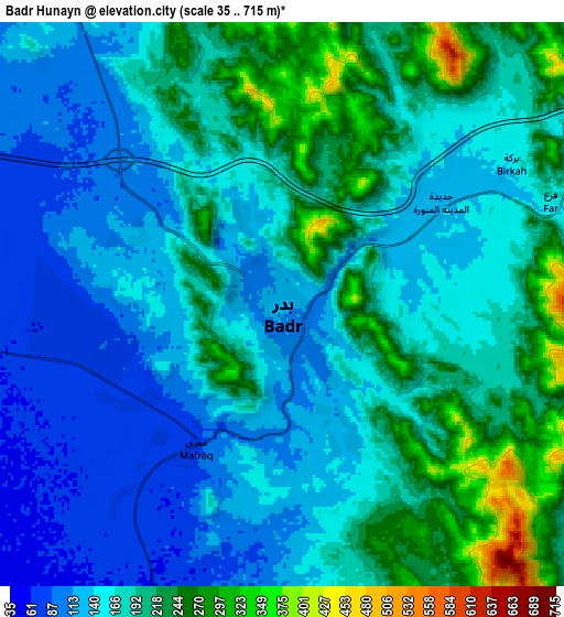 Zoom OUT 2x Badr Ḩunayn, Saudi Arabia elevation map