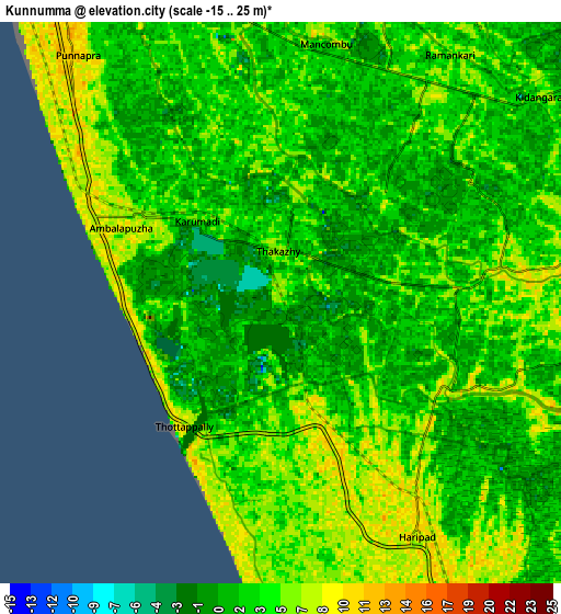 Zoom OUT 2x Kunnumma, India elevation map