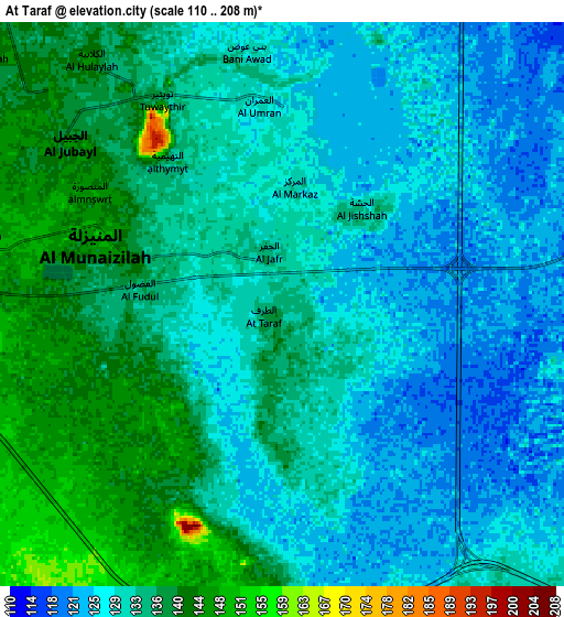 Zoom OUT 2x Aţ Ţaraf, Saudi Arabia elevation map