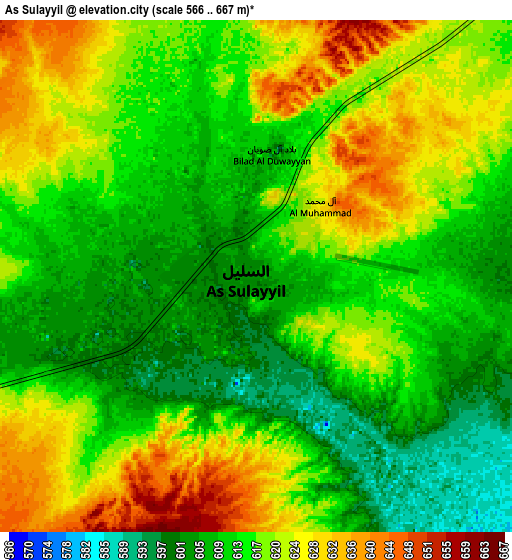 Zoom OUT 2x As Sulayyil, Saudi Arabia elevation map