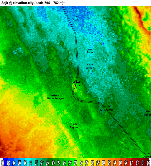 Zoom OUT 2x Sājir, Saudi Arabia elevation map